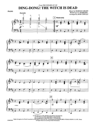 Ding Dong! The Witch Is Dead (from The Wizard of Oz): Piano Accompaniment