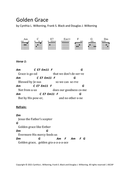 Golden Grace - Guitar Chart (Chords, Frets and Lyrics)