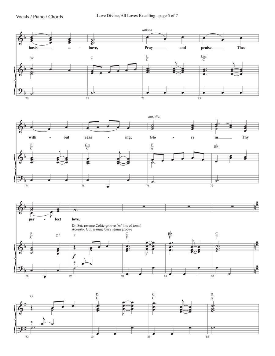 Love Divine, All Loves Excelling--Vocals / Piano / Chords package Piano, Vocal scores gallery preview page 5