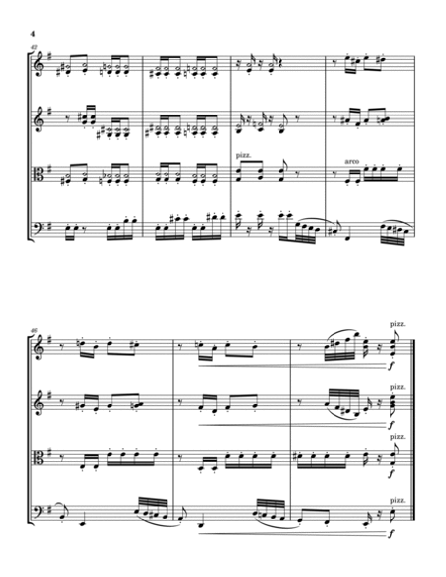 The Nutcracker Suite, Op. 71a: Dance of the Sugar Plum Fairy String Quartet scores gallery preview page 4