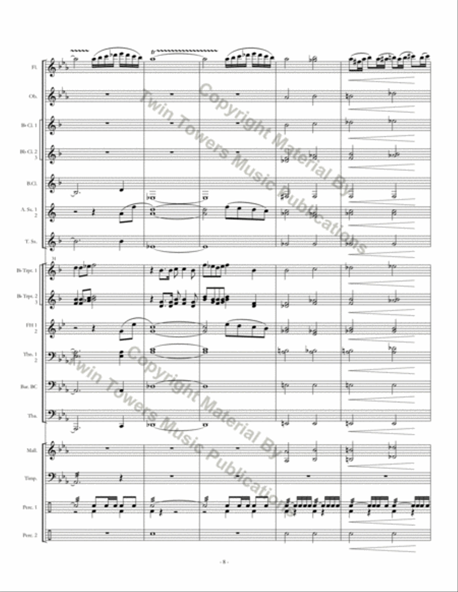 Skyline Fanfare and Theme Concert Band scores gallery preview page 9