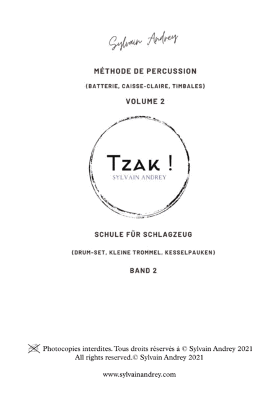 Tzak ! Méthode de percussion - Volume 2 / Schule für Schlagzeug - Band 2 Drum Set scores gallery preview page 3