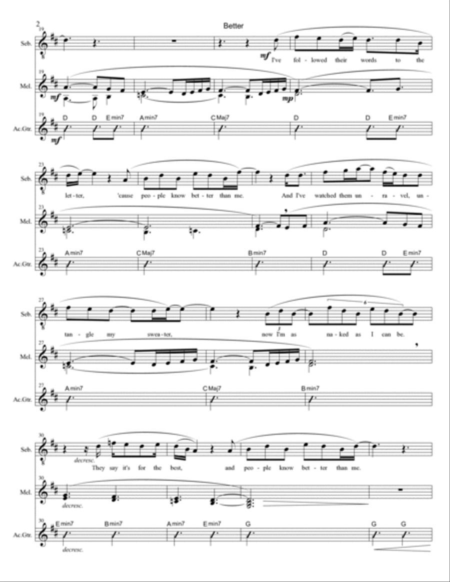 Better Piano, Vocal, Guitar scores gallery preview page 2