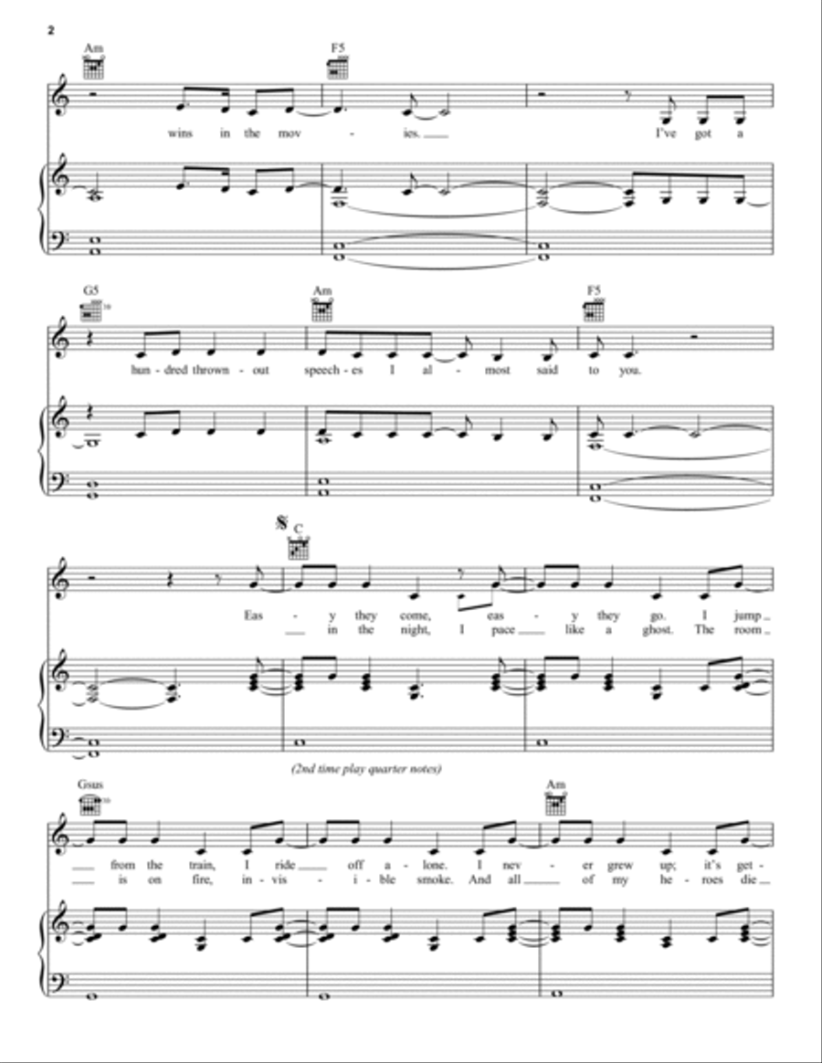 The Archer The Archer Piano, Vocal, Guitar scores gallery preview page 2