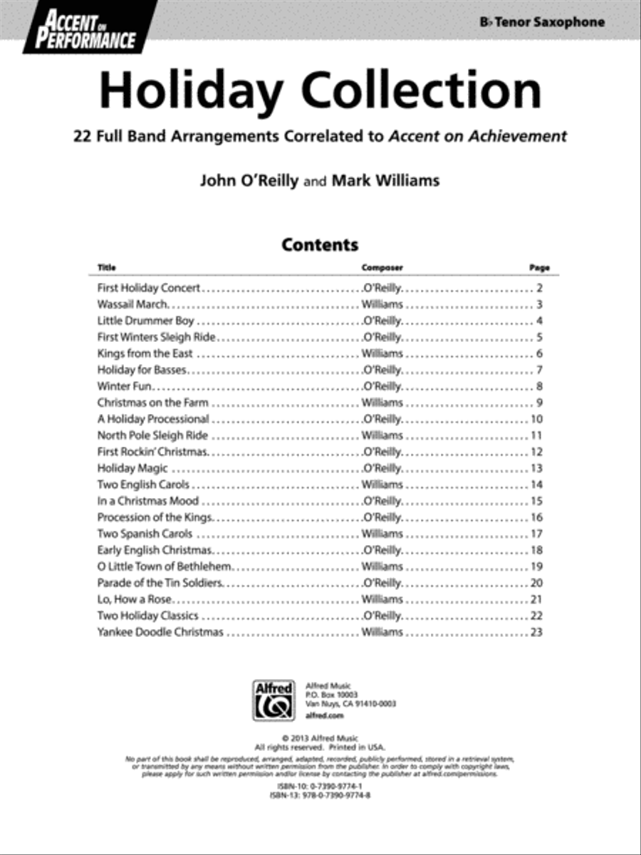 Accent on Performance Holiday Collection Concert Band scores gallery preview page 2
