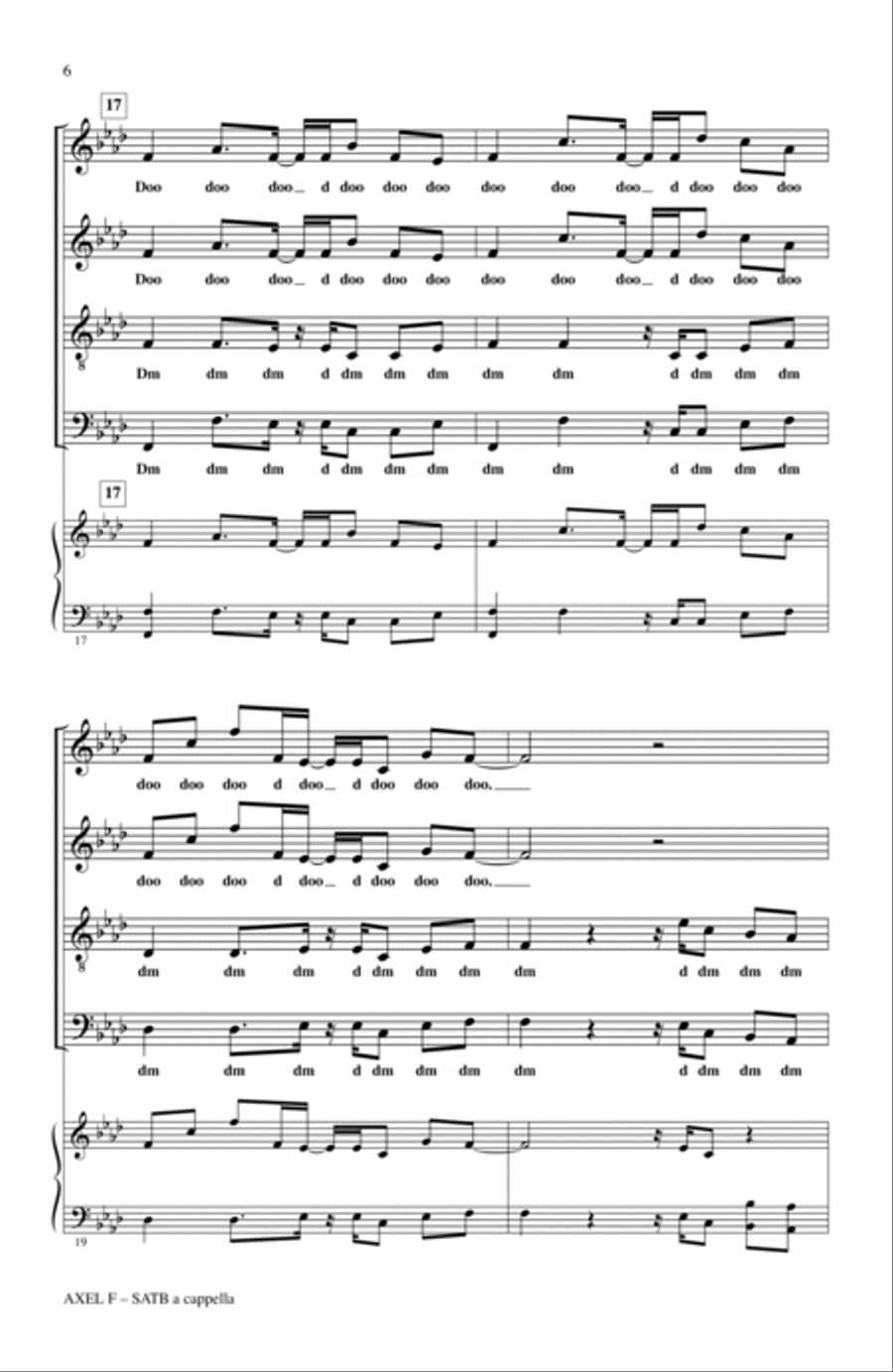 Axel F (from Beverly Hills Cop) (arr. Deke Sharon) 4-Part scores gallery preview page 6