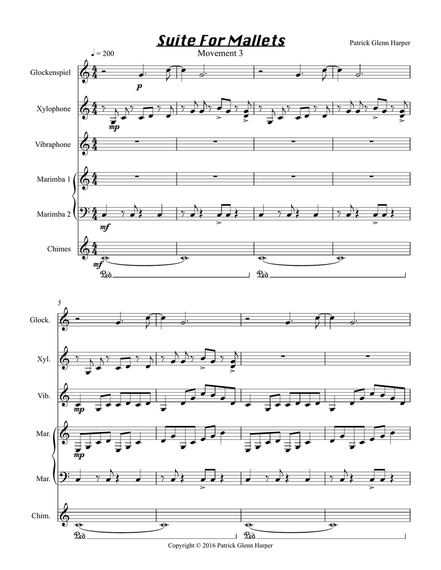 Suite for Mallets - Movement 3 Percussion scores gallery preview page 2