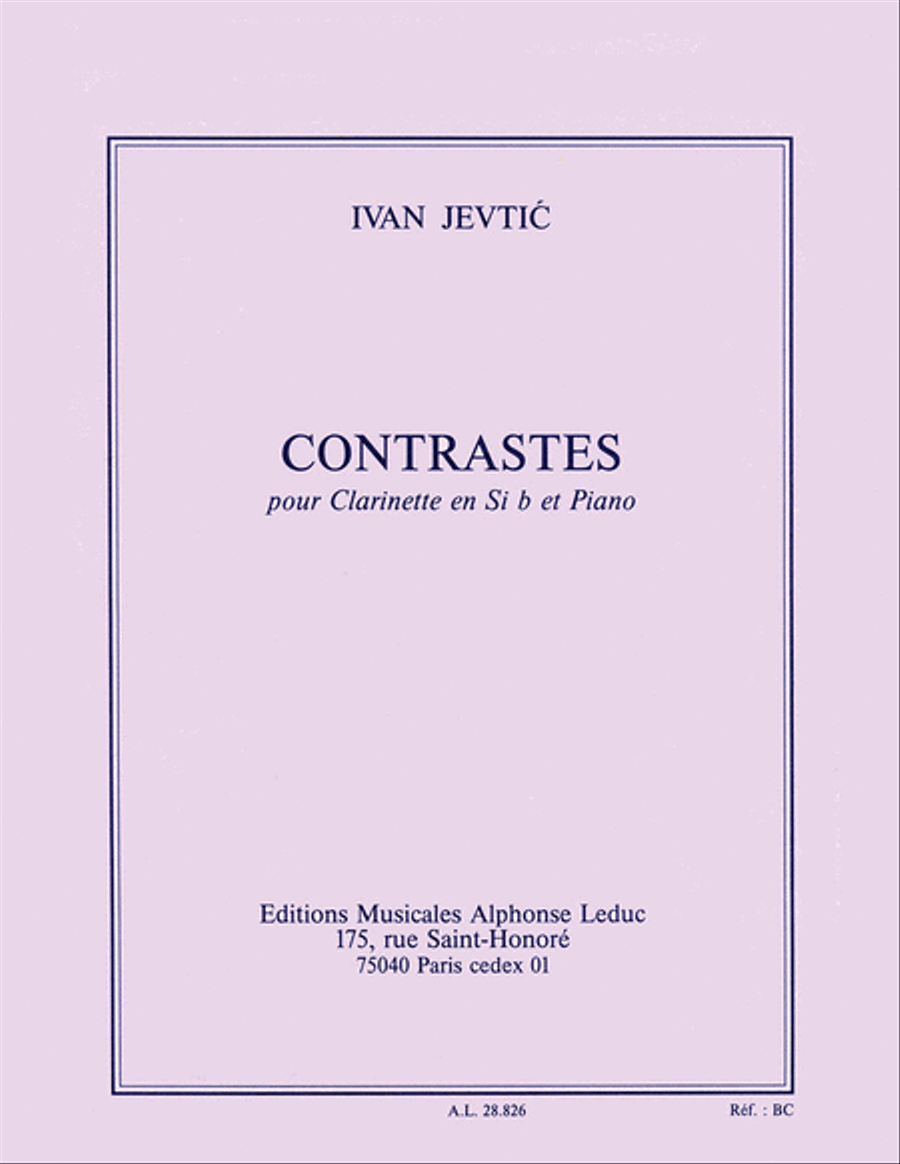 Contrastes (clarinet & Piano) Clarinet Solo scores gallery preview page 1