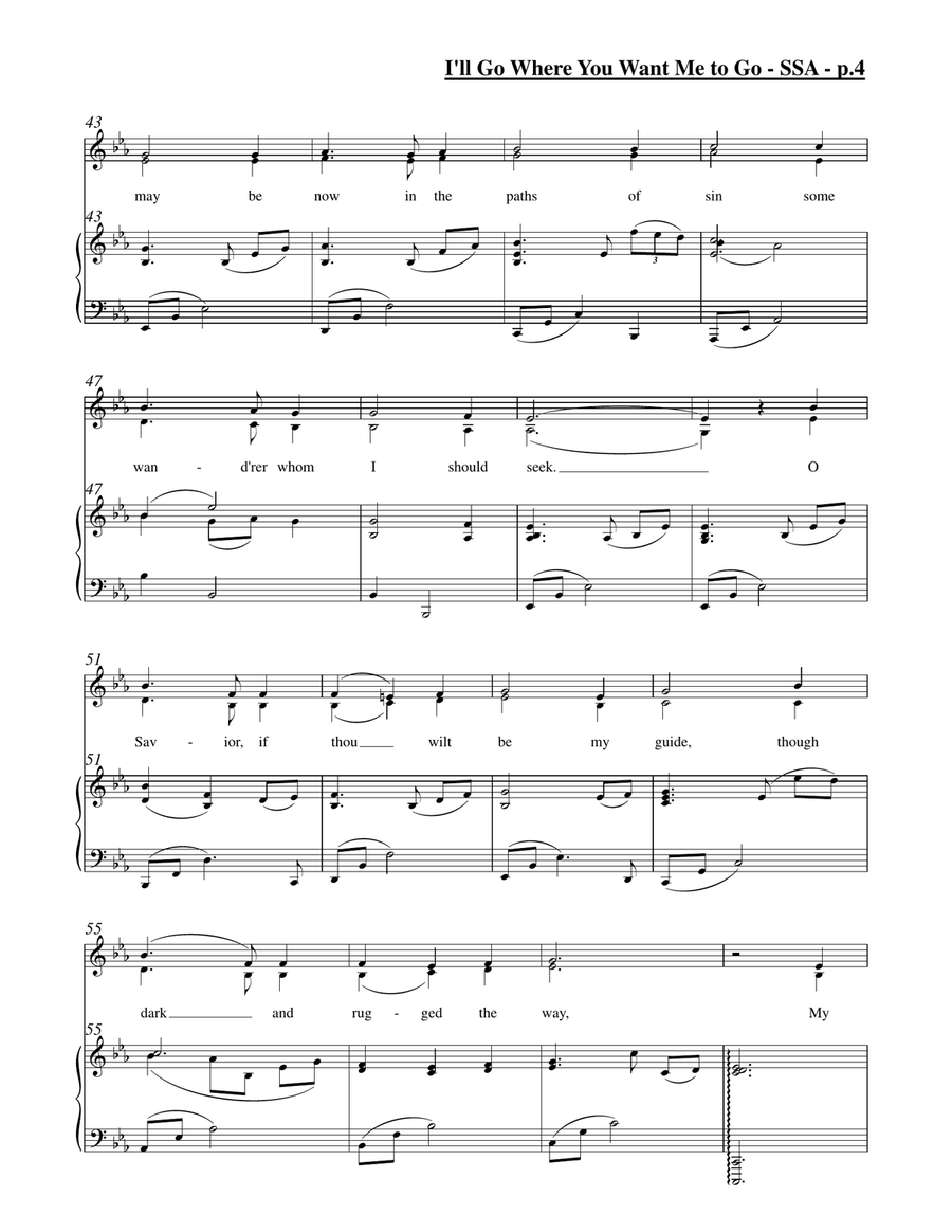 I'll Go Where You Want Me to Go (SSA) SSA scores gallery preview page 5
