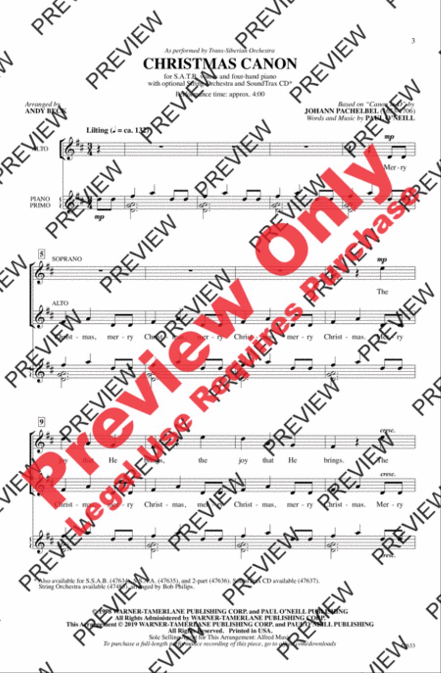 Christmas Canon Christmas Canon 4-Part scores gallery preview page 2