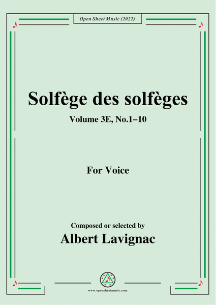Lavignac-Solfege des solfeges,Volum 3E No.1-10,for Voice image number null