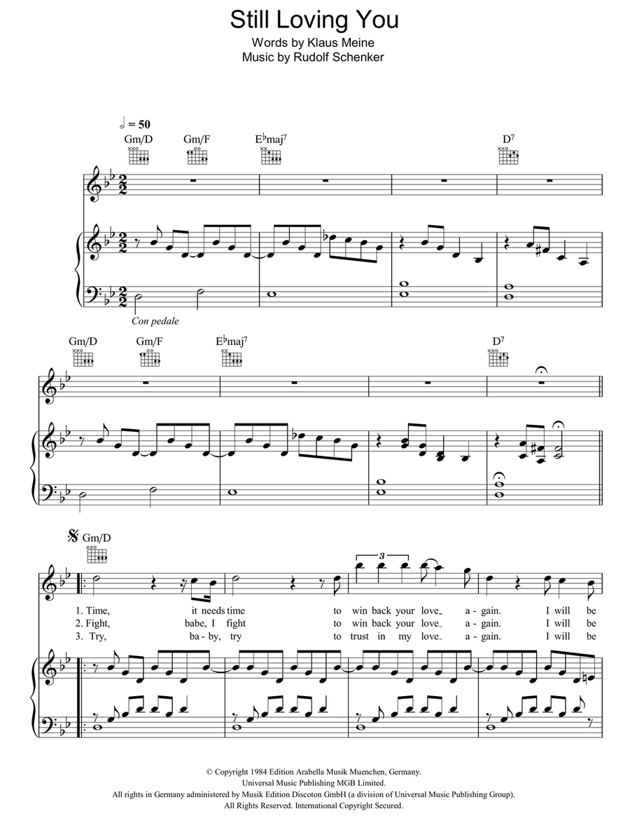 Still Loving You Still Loving You Piano, Vocal, Guitar scores gallery preview page 1