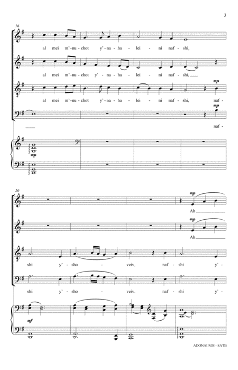 Adonai Roi (Psalm 23) (Rejoice: Honoring the Jewish Spirit) (arr. David Chase) 4-Part scores gallery preview page 3