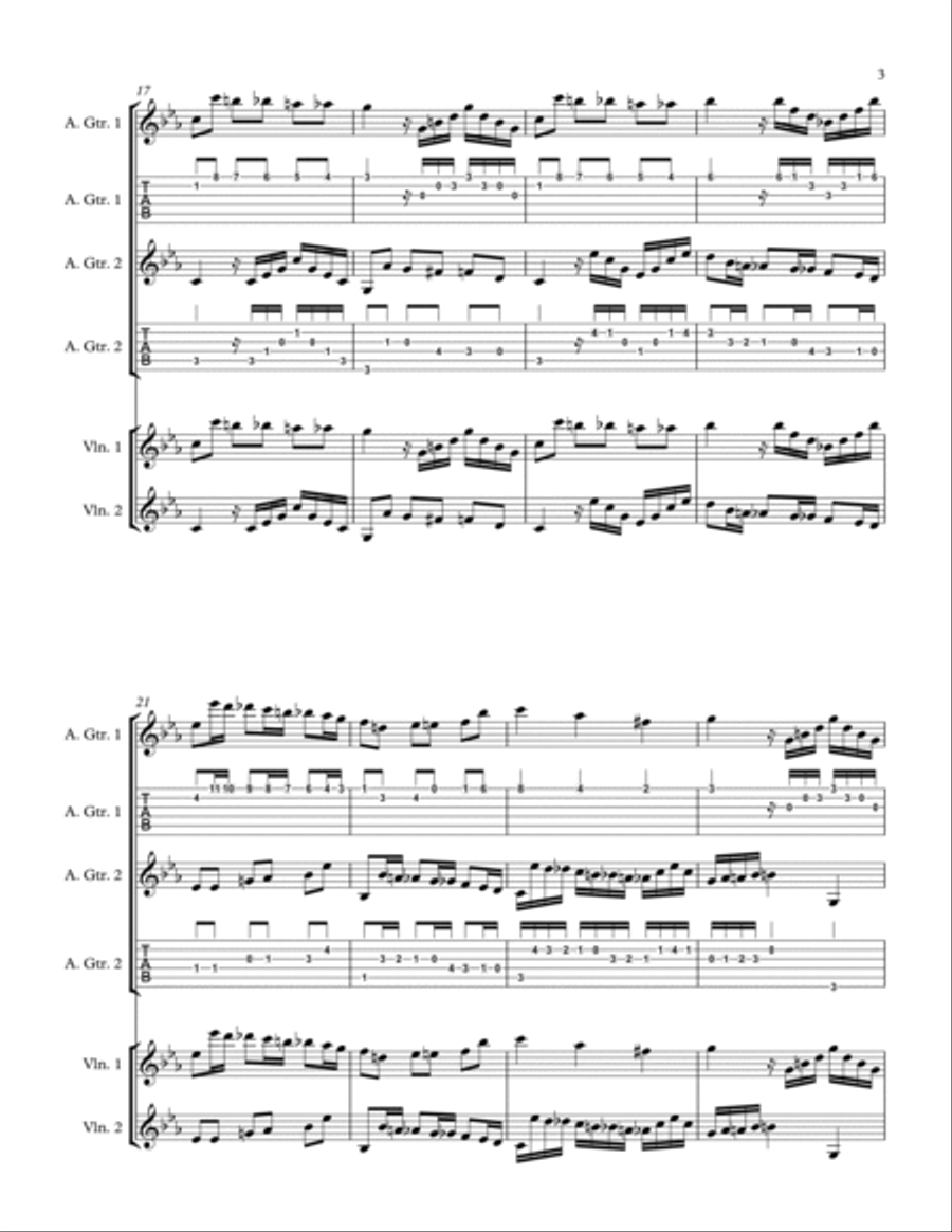 Folia Variation String Duet scores gallery preview page 3