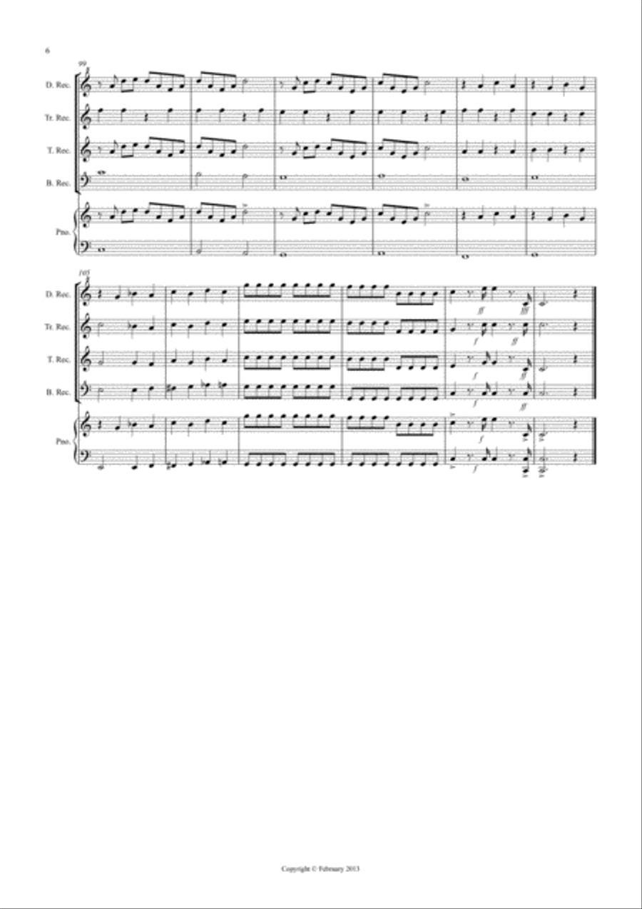 2 Classical Favourites for Recorder Quartet (volume three) Recorder scores gallery preview page 6