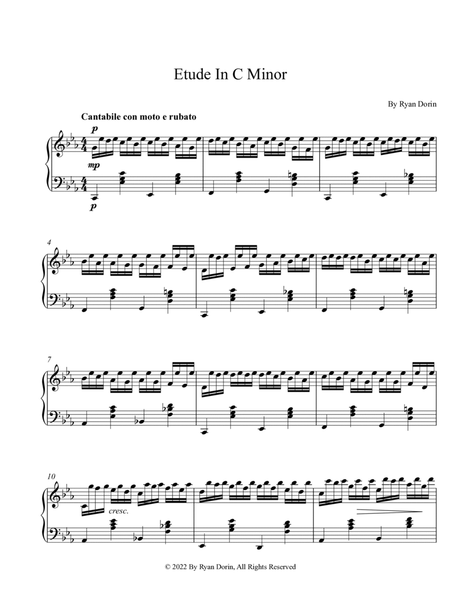 Etude In C Minor Piano Method scores gallery preview page 1