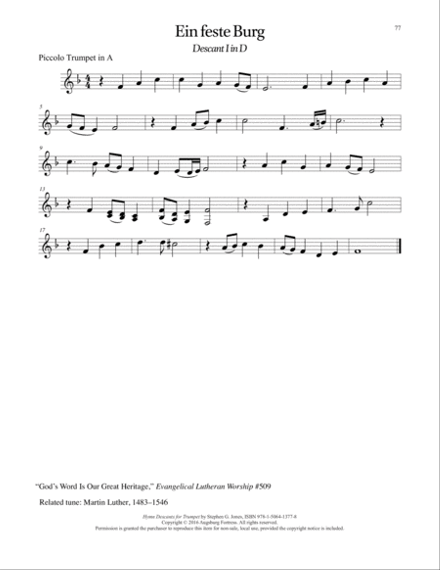 Hymn Descants for Trumpet C Trumpet scores gallery preview page 78