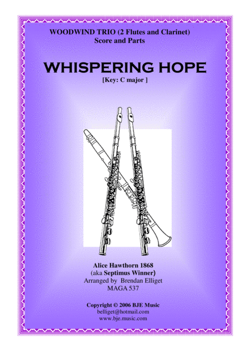 Whispering Hope - Woodwind Trio (2 Flutes and Clarinet) image number null