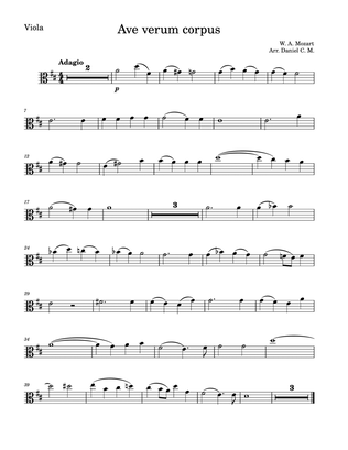 Ave verum corpus for viola and piano (easy)