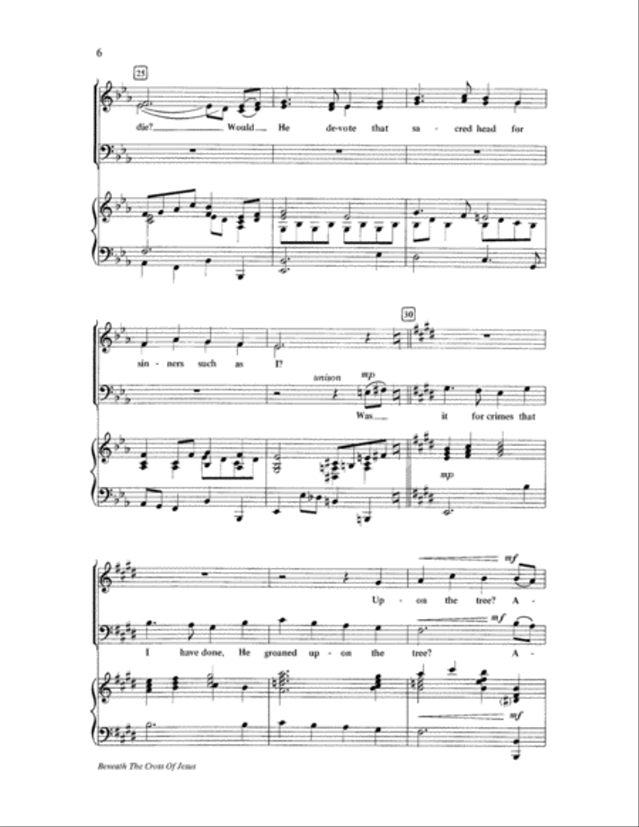 Beneath the Cross of Jesus 4-Part scores gallery preview page 6