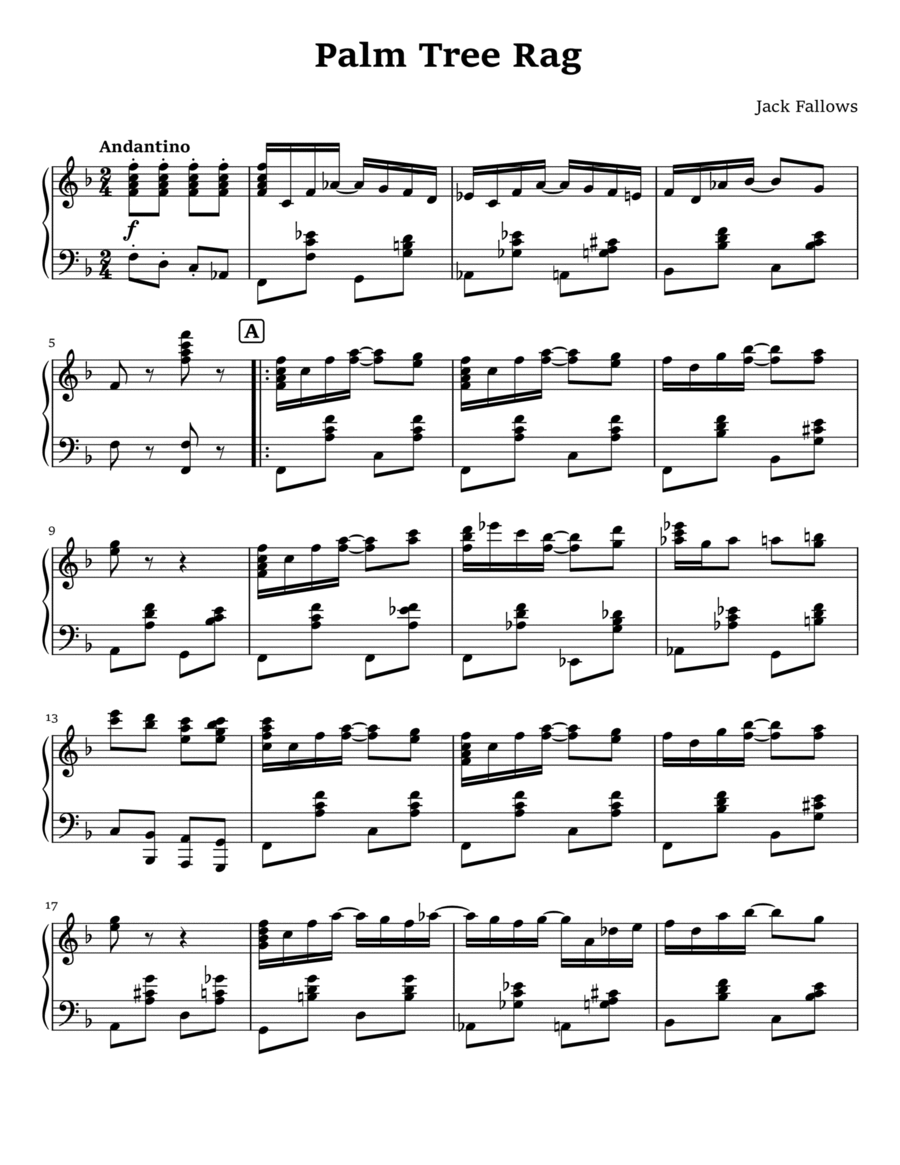 Palm Tree Rag Palm Tree Rag Piano Solo scores gallery preview page 1