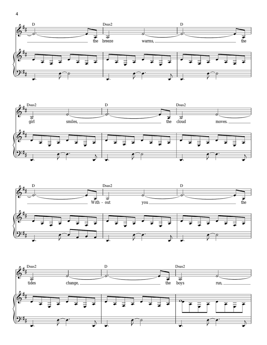 Without You Piano, Vocal scores gallery preview page 4