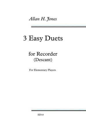 Book cover for 3 Easy Duets for Descant Recorder