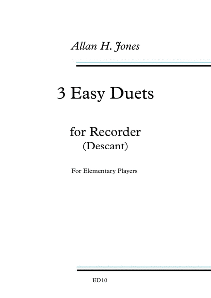 3 Easy Duets for Descant Recorder image number null