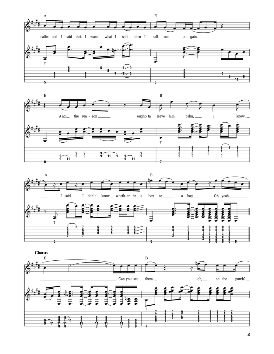 Yellow Ledbetter Acoustic Guitar scores gallery preview page 3
