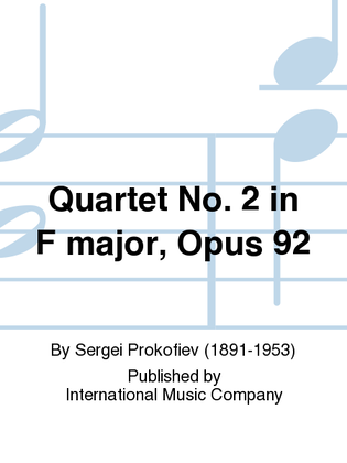 Book cover for Quartet No. 2 In F Major, Opus 92