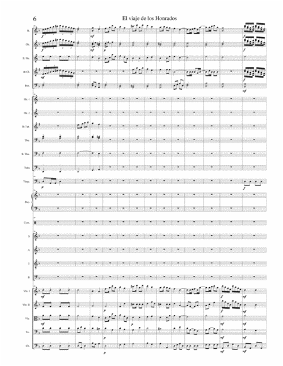 El viaje de los Honrados III movimiento. Full Orchestra scores gallery preview page 6