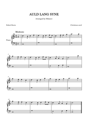 Auld lang syne in C Piano Easy Christmas carol original rhythm