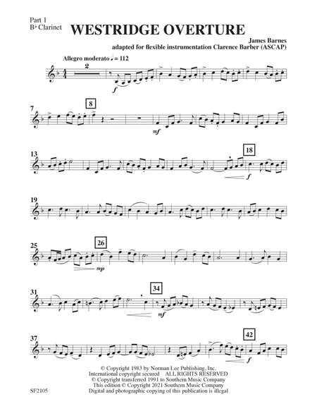 Westridge Overture - Clarinet 1