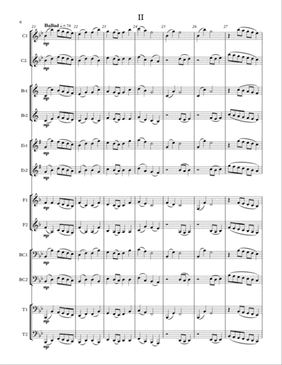 5 Duets For Any Two Band Instruments - All Transpositions Brass Ensemble scores gallery preview page 6