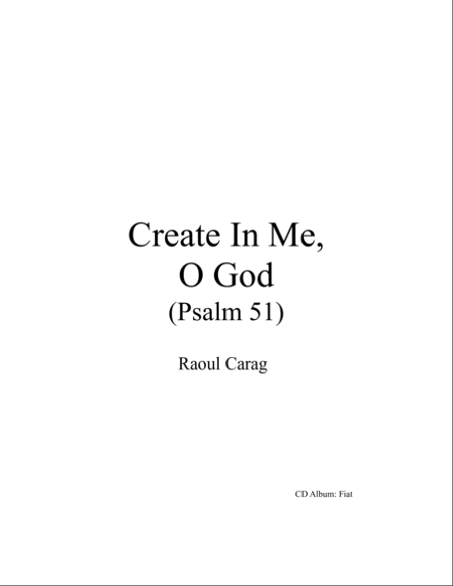 Create In Me, O God (Psalm 51) 4-Part scores gallery preview page 1