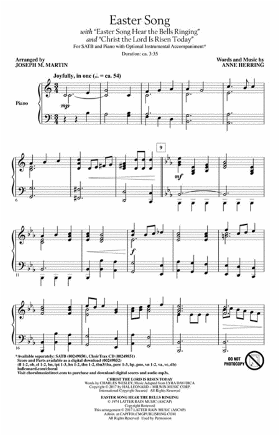Easter Song 4-Part scores gallery preview page 2