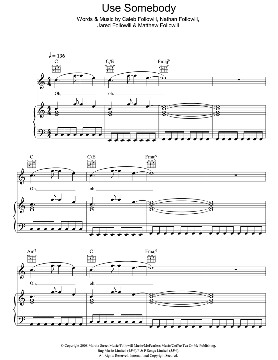 Use Somebody Acoustic Guitar scores gallery preview page 1