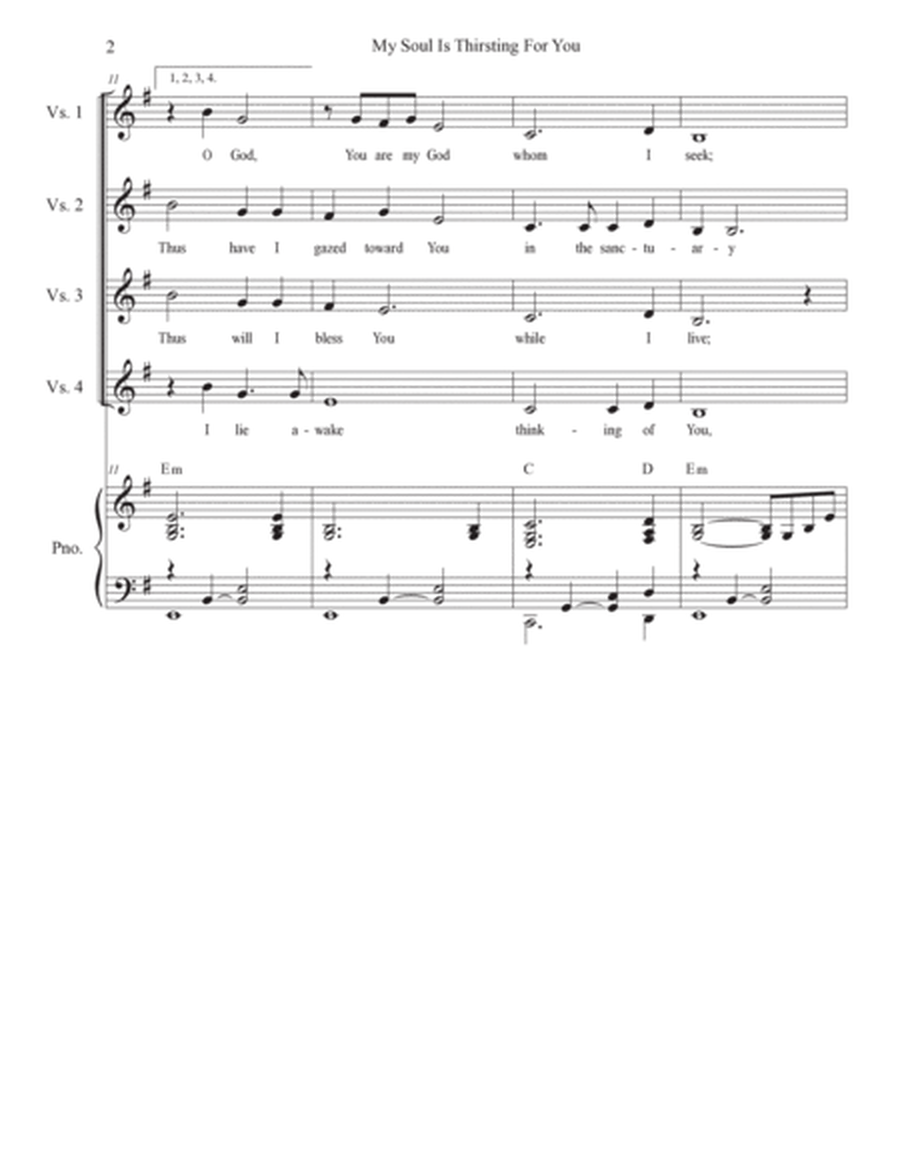 My Soul Is Thirsting For You (Vocal Quartet - (SATB) image number null