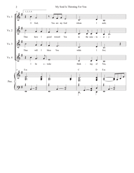My Soul Is Thirsting For You (Vocal Quartet - (SATB) image number null