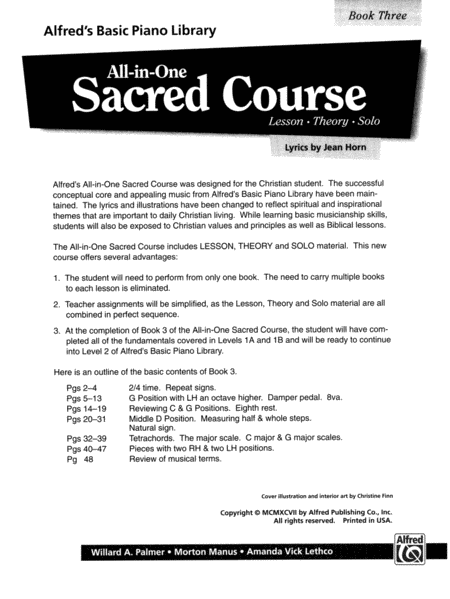 Alfred's All-in-One Sacred Course (Book Three)