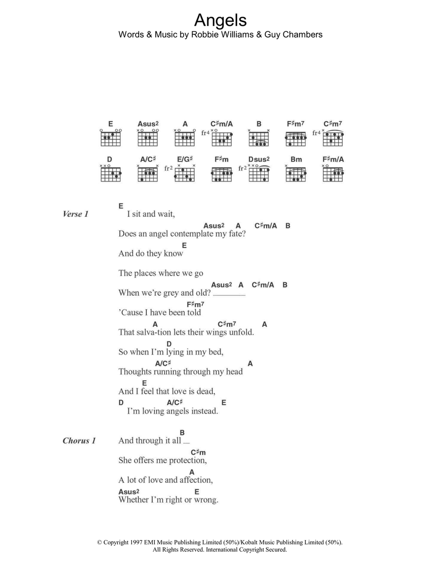 Angels Angels Acoustic Guitar scores gallery preview page 1