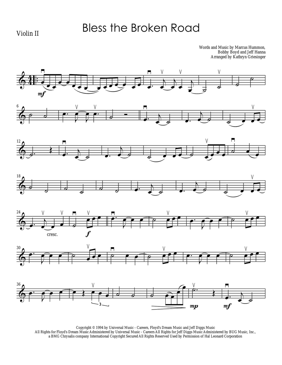 Bless The Broken Road String Quartet scores gallery preview page 3