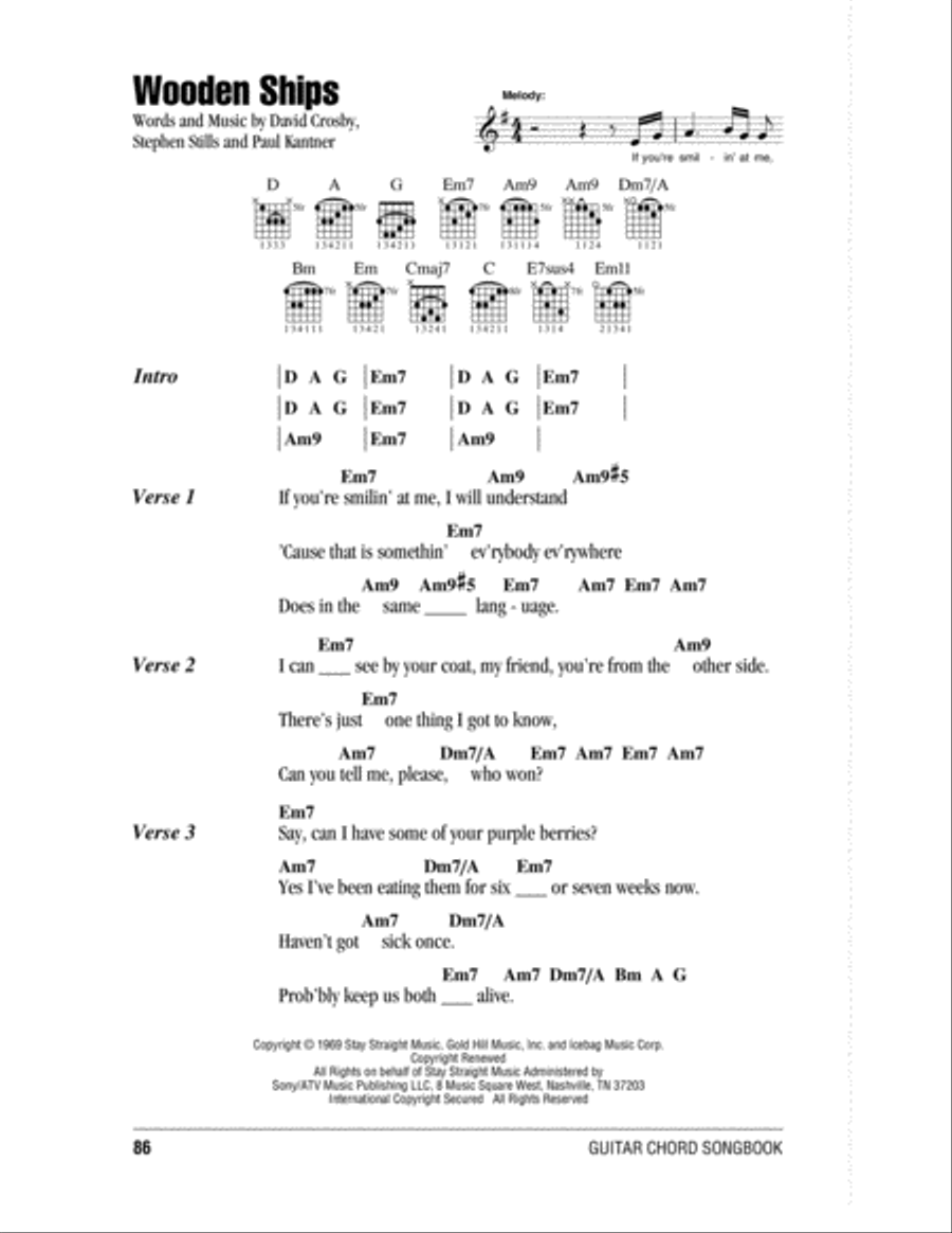 Wooden Ships Acoustic Guitar scores gallery preview page 1