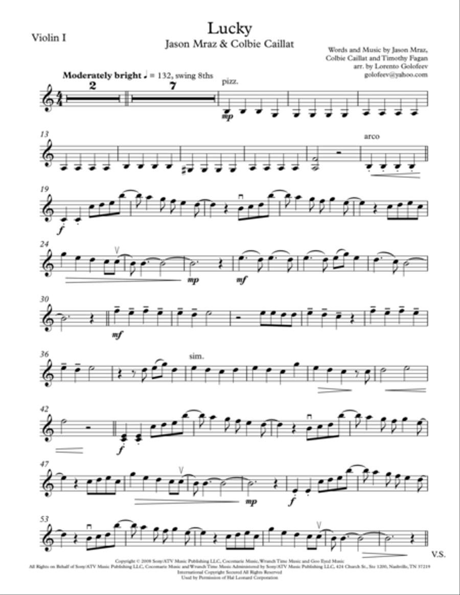 Lucky String Quartet scores gallery preview page 1