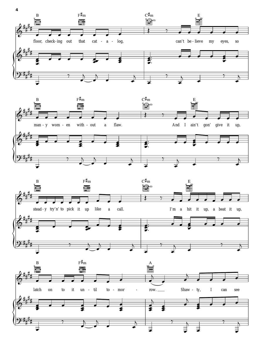 Just Dance Just Dance Piano, Vocal, Guitar scores gallery preview page 4