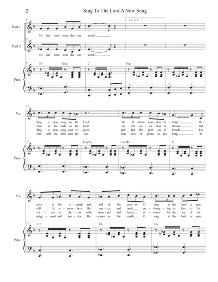 Sing To The Lord A New Song (2-part choir) image number null