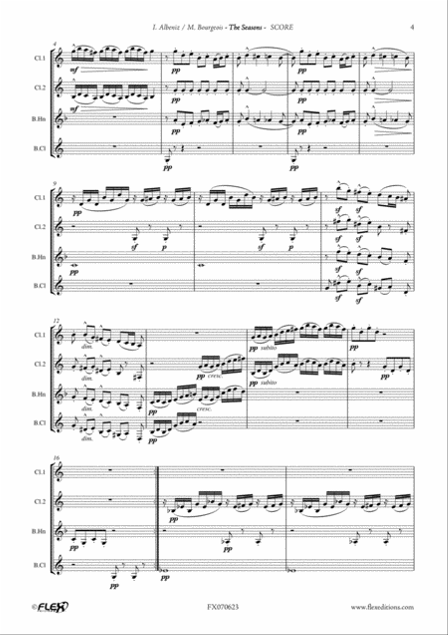 The Seasons Clarinet Quartet scores gallery preview page 5