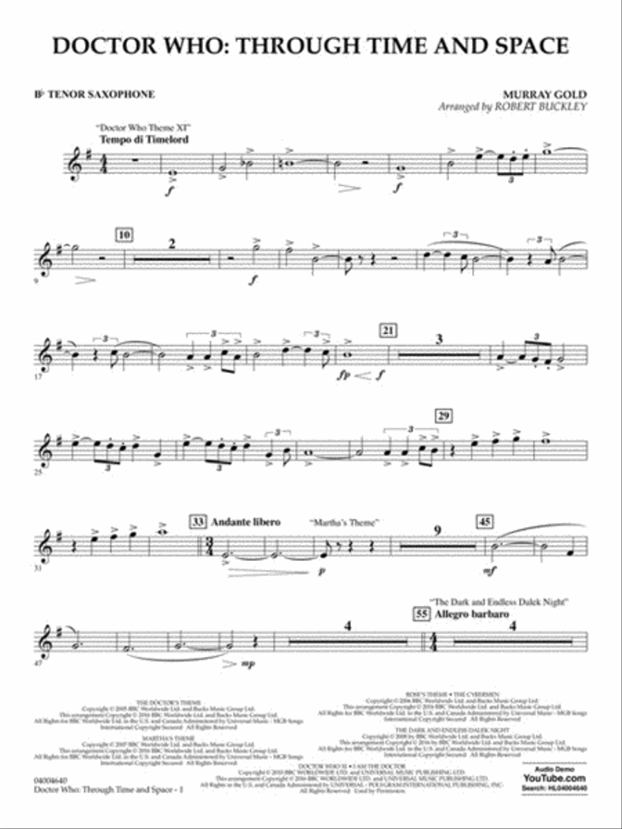 Doctor Who: Through Time and Space Concert Band scores gallery preview page 6
