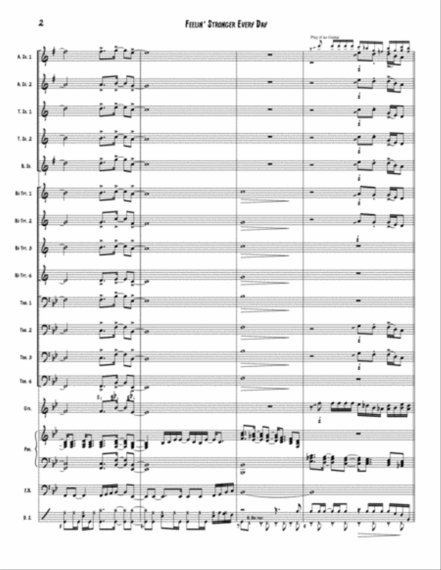 Feelin' Stronger Every Day Jazz Ensemble scores gallery preview page 2