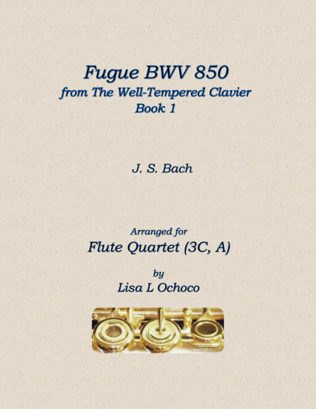 Fugue BWV 850 from The Well-Tempered Clavier, Book 1 for Flute Quartet (3C, A) image number null
